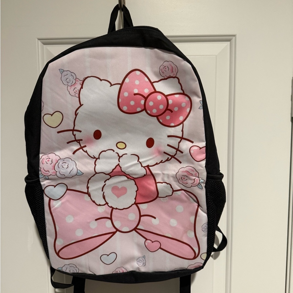 Hello Kitty Black and Pink School-size Backpack & Lunchbag Duo